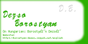 dezso borostyan business card